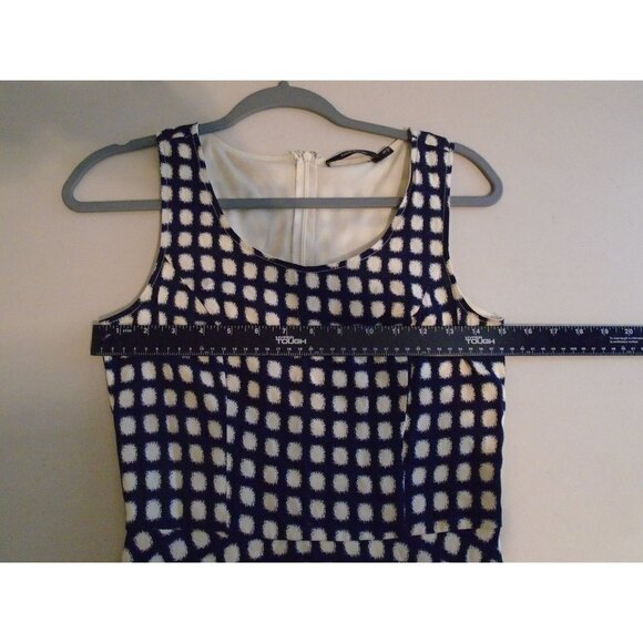 Doe & Rae Women Tank Dress Navy White Reverse Print Sz S Lined Rayon Poly - Picture 7 of 7